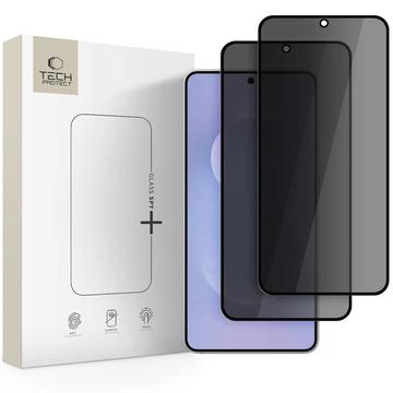 Samsung Galaxy S25 Edge Tech-Protect Glass Spy+ Privacy Skærmbeskyttelse Hærdet Glas - 2 stk. - Sort