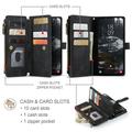 Samsung Galaxy S25 Edge Caseme C30 Multifunktionel Pung - Sort