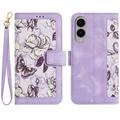 Samsung Galaxy S25 Edge Blomstret pung etui med kortholdere