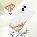 Samsung Galaxy S25 Edge Glitter Quicksand TPU Cover - Guldhjerter