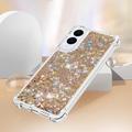 Samsung Galaxy S25 Edge Glitter Quicksand TPU Cover - Guldhjerter