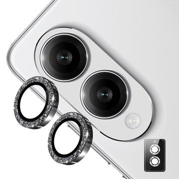 Samsung Galaxy S25 Edge Hat Prince Glitter Kamera Linse Beskytter - Sort