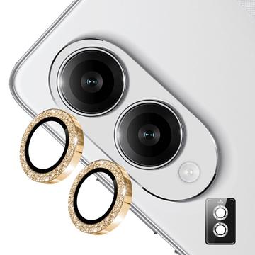 Samsung Galaxy S25 Edge Hat Prince Glitter Kamera Linse Beskytter - Guld