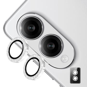 Samsung Galaxy S25 Edge Hat Prince Glitter Kamera Linse Beskytter - Sølv