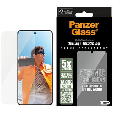 Samsung Galaxy S25 Edge PanzerGlass Ceramic Protection Ultra-Wide Fit EasyAligner Skærmbeskyttelse Hærdet Glas - 9H - Gennemsigtig