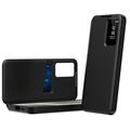 Samsung Galaxy S25 Edge Smart Clear View Flip etui med kortplads - Sort