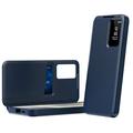 Samsung Galaxy S25 Edge Smart Clear View Flip etui med kortplads - Safir