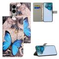 Samsung Galaxy S25 Edge Style Series Pung Taske - Blå Sommerfugl