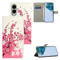 Samsung Galaxy S25 Edge Style Series Pung Taske - Pink Blomster