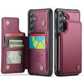 Samsung Galaxy S25 FE Caseme C22-etui RFID-kortpung - rød