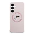Samsung Galaxy S25 FE Karl Lagerfeld Double Heads Flydende Silikone MagSafe Cover - Pink