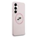 Samsung Galaxy S25 FE Karl Lagerfeld Double Heads Flydende Silikone MagSafe Cover - Pink