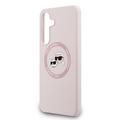 Samsung Galaxy S25 FE Karl Lagerfeld Double Heads Flydende Silikone MagSafe Cover - Pink