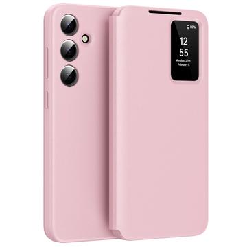 Samsung Galaxy S25 FE Smart Clear View Flip etui med kortplads - Pink