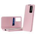 Samsung Galaxy S25 FE Smart Clear View Flip etui med kortplads - Pink