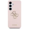 Samsung Galaxy S25 Guess Big 4G Logo Bottom Script Silikone Cover - Pink