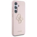 Samsung Galaxy S25 Guess Big 4G Logo Bottom Script Silikone Cover - Pink