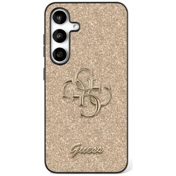 Samsung Galaxy S25 Guess Fixed Glitter 4G Metal Logo Cover - Guld