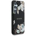 Samsung Galaxy S25 Guess Grained Printed Flower Pattern Cover - MagSafe-kompatibel - Sort