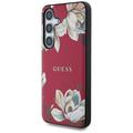 Samsung Galaxy S25 Guess Grained Printed Flower Pattern Cover - MagSafe-kompatibel