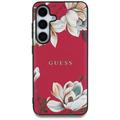 Samsung Galaxy S25 Guess Grained Printed Flower Pattern Cover - MagSafe-kompatibel