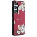 Samsung Galaxy S25 Guess Grained Printed Flower Pattern Cover - MagSafe-kompatibel