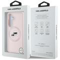 Samsung Galaxy S25 Karl Lagerfeld Double Heads Flydende Silikone MagSafe Cover - Pink