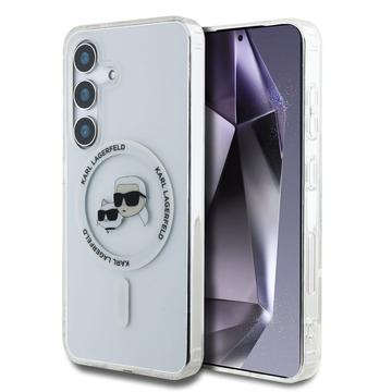 Samsung Galaxy S25 Karl Lagerfeld IML Karl&Choupette Heads Cover - MagSafe-kompatibel - Gennemsigtig
