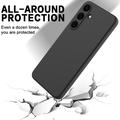 Samsung Galaxy S25 Flydende silikone cover med håndrem - sort
