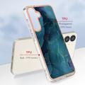 Samsung Galaxy S25 Marmormønster Galvaniseret IMD TPU Cover - Grøn