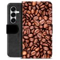 Samsung Galaxy S25+ Premium Flip Cover med Pung - Kaffebønner