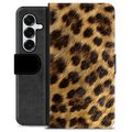 Samsung Galaxy S25+ Premium Flip Cover med Pung - Leopard