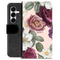 Samsung Galaxy S25+ Premium Flip Cover med Pung - Romantiske Blomster