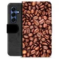 Samsung Galaxy S25 Premium Flip Cover med Pung - Kaffebønner
