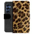 Samsung Galaxy S25 Premium Flip Cover med Pung - Leopard