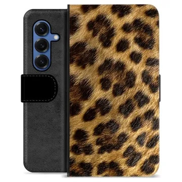 Samsung Galaxy S25 Premium Flip Cover med Pung - Leopard