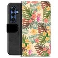 Samsung Galaxy S25 Premium Flip Cover med Pung - Lyserøde Blomster