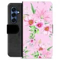 Samsung Galaxy S25 Premium Flip Cover med Pung - Vandfarveblomster
