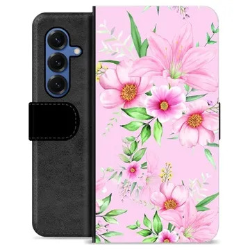 Samsung Galaxy S25 Premium Flip Cover med Pung - Vandfarveblomster