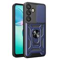 Samsung Galaxy S25 Roterende Ring Hybrid Cover med Kameraskjold - Blå