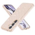 Samsung Galaxy S25 Stylish Glitter Series Hybrid Cover - Guld
