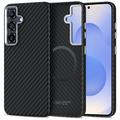 Samsung Galaxy S25 Tech-Protect Ion Carbon Plast Cover - MagSafe-kompatibel - Sort / sølv