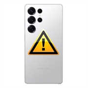 Samsung Galaxy S25 Ultra Bag Cover Reparation - Titanium Hvid Sølv