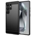Samsung Galaxy S25 Ultra Børstet TPU Cover - Karbonfiber