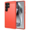 Samsung Galaxy S25 Ultra Børstet TPU Cover - Karbonfiber