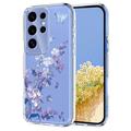 Samsung Galaxy S25 Ultra TPU-cover med blomstermønster - Lilla