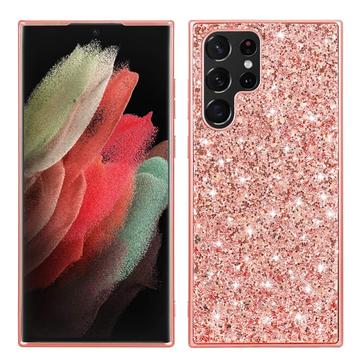 Samsung Galaxy S25 Ultra Glitter Series Hybrid Cover - Rødguld
