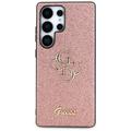 Samsung Galaxy S25 Ultra Guess Fixed Glitter 4G Metal Logo Cover - Pink