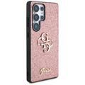 Samsung Galaxy S25 Ultra Guess Fixed Glitter 4G Metal Logo Cover - Pink