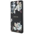 Samsung Galaxy S25 Ultra Guess Grained Printed Flower Pattern Cover - MagSafe-kompatibel - Sort